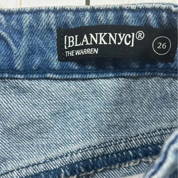 Blank NYC | Retro Warren High Rise Distressed Denim Shorts | 26 - Picture 13 of 14